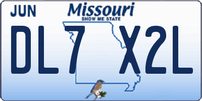 MO license plate DL7X2L
