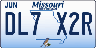 MO license plate DL7X2R