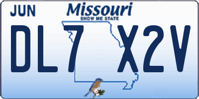 MO license plate DL7X2V