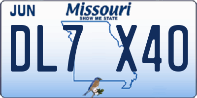 MO license plate DL7X4O