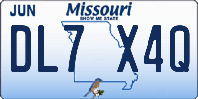 MO license plate DL7X4Q