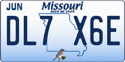MO license plate DL7X6E