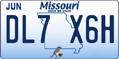 MO license plate DL7X6H