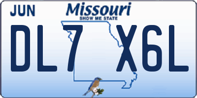 MO license plate DL7X6L