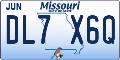 MO license plate DL7X6Q