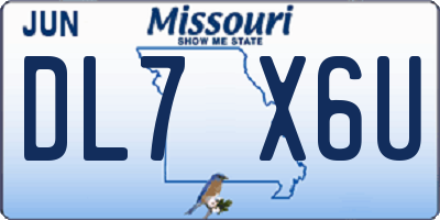 MO license plate DL7X6U