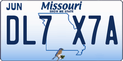 MO license plate DL7X7A