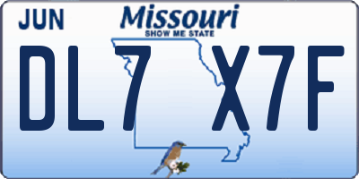 MO license plate DL7X7F
