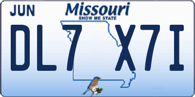 MO license plate DL7X7I