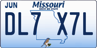 MO license plate DL7X7L