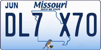 MO license plate DL7X7O