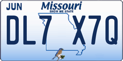 MO license plate DL7X7Q