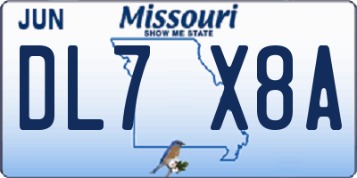 MO license plate DL7X8A