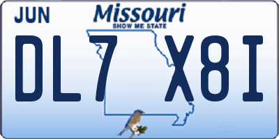 MO license plate DL7X8I
