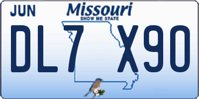 MO license plate DL7X9O