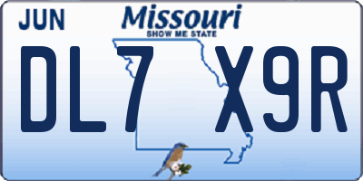 MO license plate DL7X9R