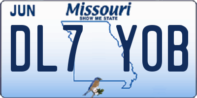 MO license plate DL7Y0B