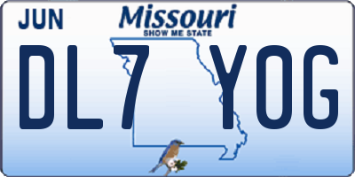 MO license plate DL7Y0G