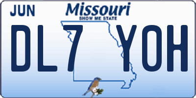 MO license plate DL7Y0H