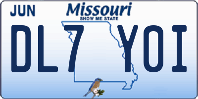 MO license plate DL7Y0I