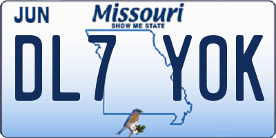 MO license plate DL7Y0K