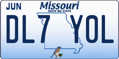 MO license plate DL7Y0L
