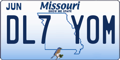 MO license plate DL7Y0M