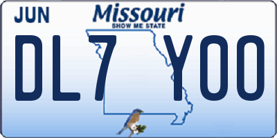 MO license plate DL7Y0O