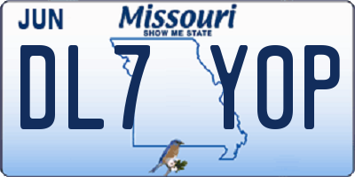 MO license plate DL7Y0P