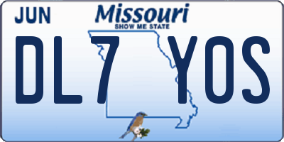 MO license plate DL7Y0S