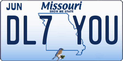 MO license plate DL7Y0U