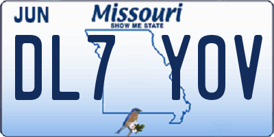 MO license plate DL7Y0V