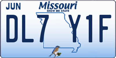 MO license plate DL7Y1F