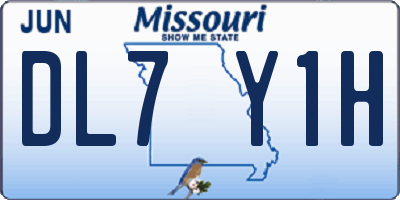 MO license plate DL7Y1H