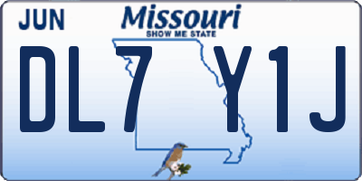 MO license plate DL7Y1J