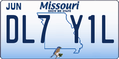 MO license plate DL7Y1L