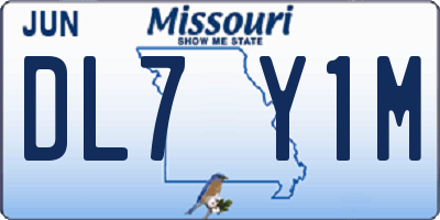 MO license plate DL7Y1M