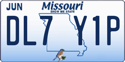 MO license plate DL7Y1P