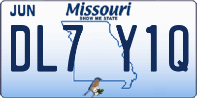 MO license plate DL7Y1Q