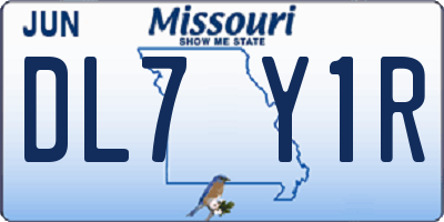 MO license plate DL7Y1R