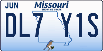 MO license plate DL7Y1S