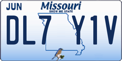 MO license plate DL7Y1V