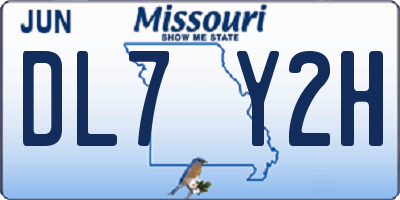 MO license plate DL7Y2H