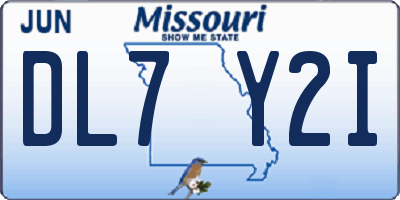 MO license plate DL7Y2I