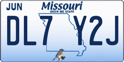 MO license plate DL7Y2J
