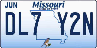 MO license plate DL7Y2N