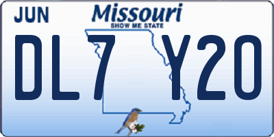 MO license plate DL7Y2O