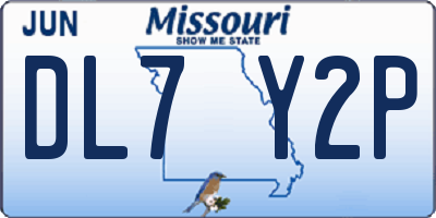 MO license plate DL7Y2P