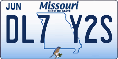 MO license plate DL7Y2S