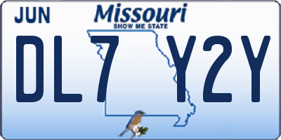 MO license plate DL7Y2Y